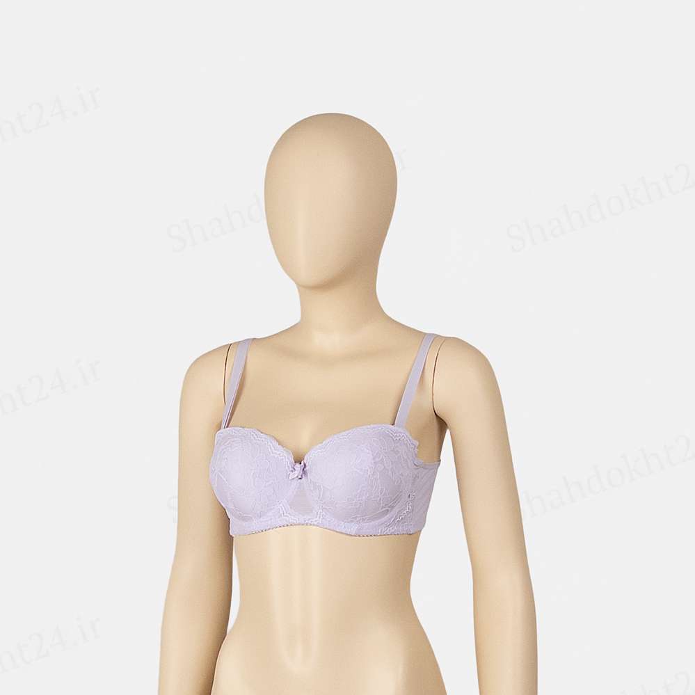سوتین اسفنجی دکلته گیپوری کاپ B فنردار رز Rose کد443